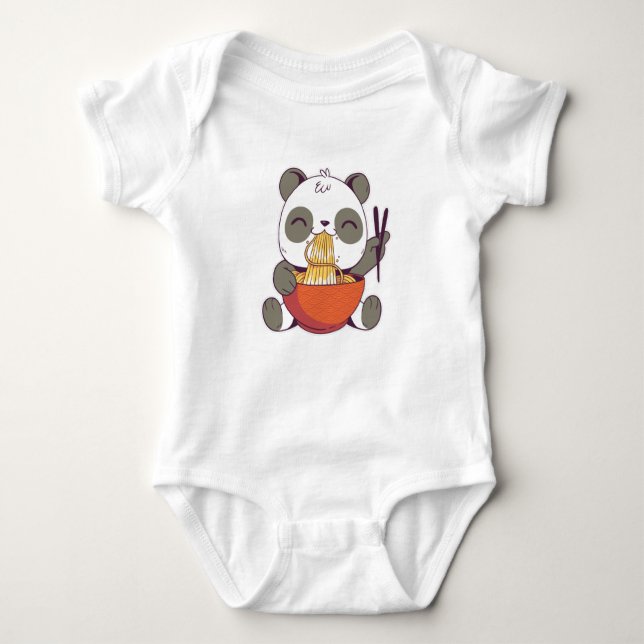 Body Para Bebê Ramen Panda (Frente)