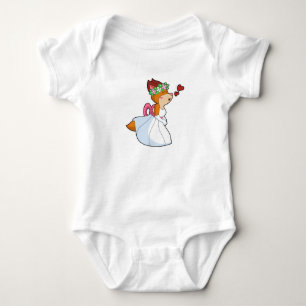Body Para Bebê Rapa como Noiva com vestido de Noiva & coroa de Fl