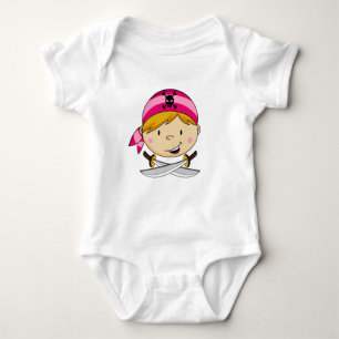 Body Para Bebê Rapariga Bandana Pirate Tee