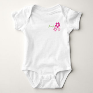 Body Para Bebê Rapariga Flor com Nome - Criança