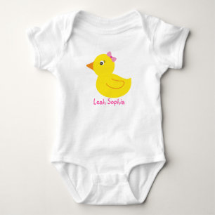 Body Para Bebê Rapariga Pato de Borracha Pato Personalizado Camis