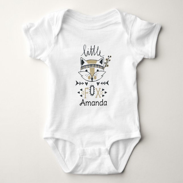 Body Para Bebê Rapariga pequena raposa (Frente)