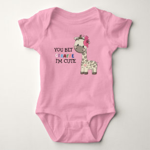 Body Para Bebê Rapariga Rosa Personalizada Girafa Bebê Roupa