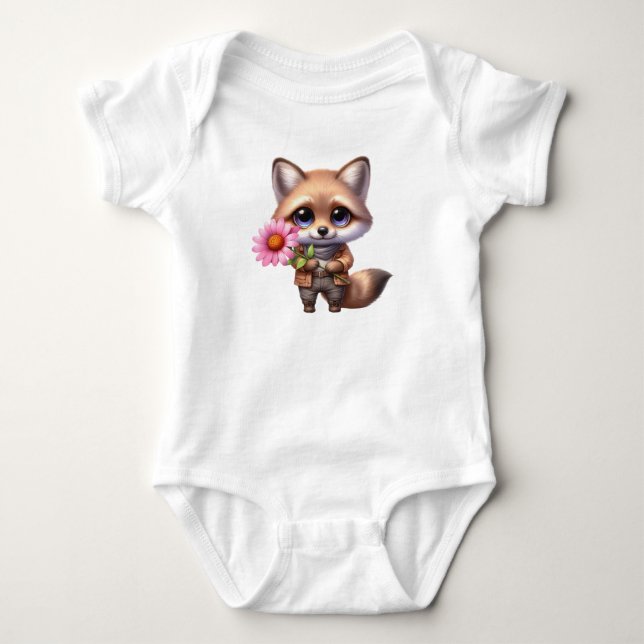 Body Para Bebê Raposa Bebê Tímida (Frente)