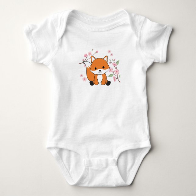 Body Para Bebê Raposa Doce Para Raposas Kawaii (Frente)