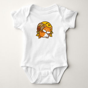 Body Para Bebê Raposa e Coruja