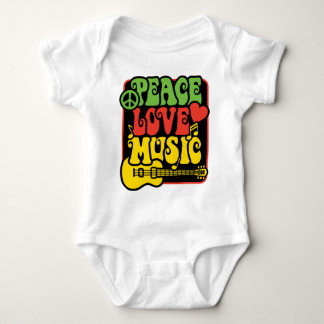 Body Para Bebê Rasta Peace Love Music