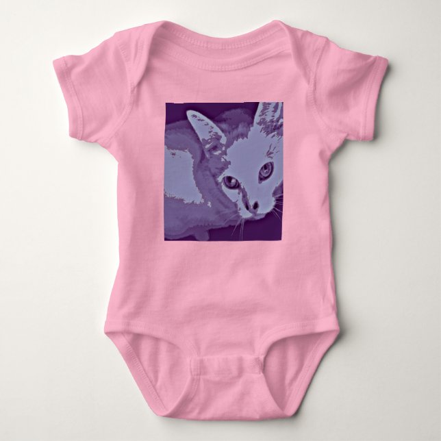 Body Para Bebê Rastreador de Bebê de Gatinho Bonito (Frente)