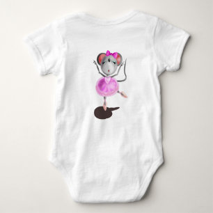 Body Para Bebê Rato Ballerina Cute - Pintura - Divertido