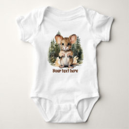 Body Para Bebê rato de madeira bonitão adiciona texto unisex
