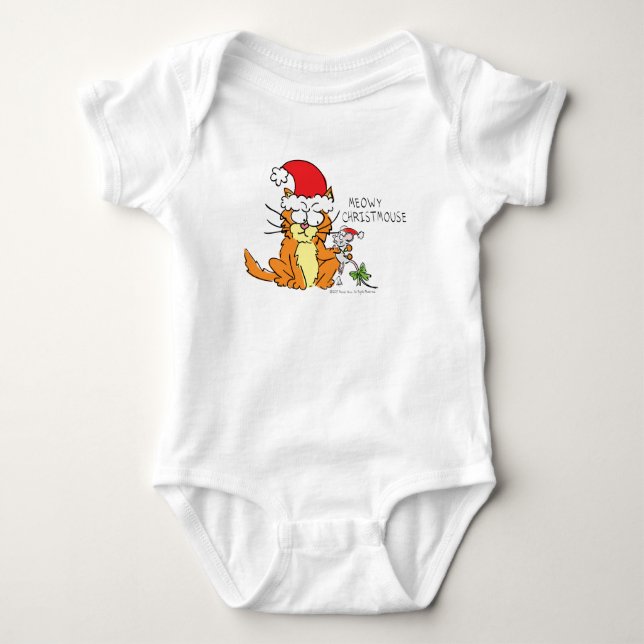 Body Para Bebê Rato Gato de Cartografia de Natal Engraçado (Frente)