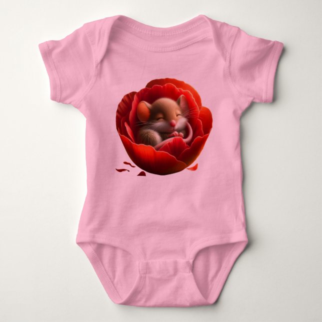 Body Para Bebê Rato Muito Bonito Dormindo (Frente)