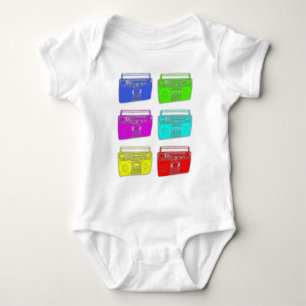 Body Para Bebê Raver da cor de BOOMBOX multi