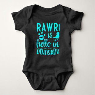 Body Para Bebê Rawr no Dinossaur é Hello