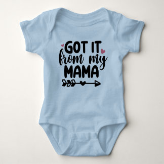 Body Para Bebê Recebi da minha Mamãe Azul Baby Bodysuit