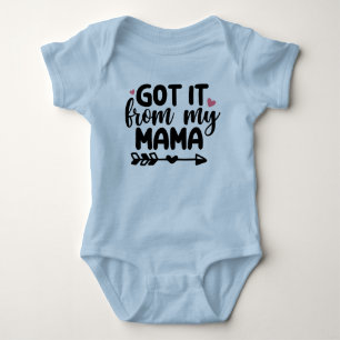 Body Para Bebê Recebi da minha Mamãe Blue Baby Bodysuit