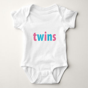 Body Para Bebê RECOLHA DE GÊMEOS - mistura {aqua + rosa}