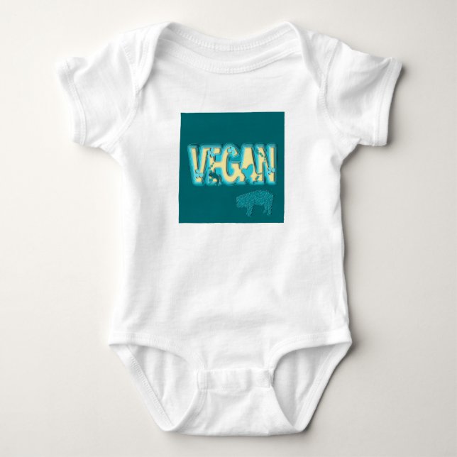 Body Para Bebê Recorte de papel vegano (Frente)