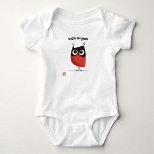 Body Para Bebê Red and Black Owl Design   Divertido e Único Unise