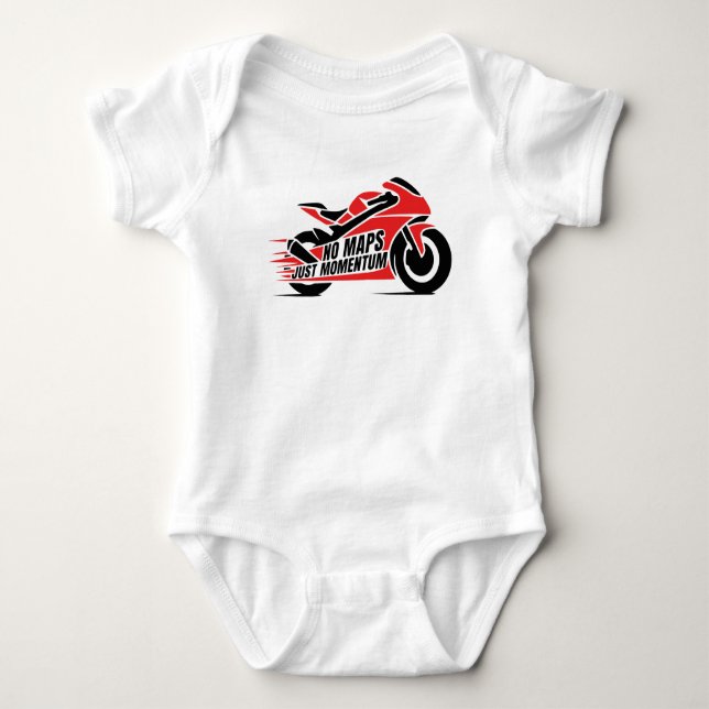 Body Para Bebê Red Black Sport Motorcycle  (Frente)