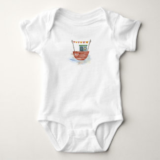 Body Para Bebê Red Boat on Ocean T-Shirt
