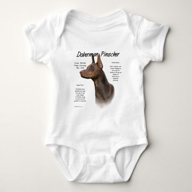 Body Para Bebê Red Doberman Histórico (Frente)