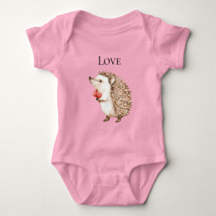 Body Para Bebê Red Hearts Hedgehog