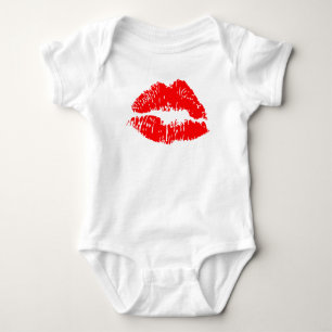 Body Para Bebê Red Lipstick Kiss Mark