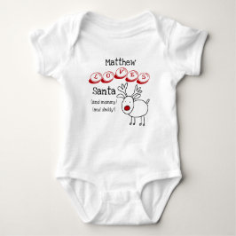 Body Para Bebê Red Nosed Reindeer Personalizado Papais noeis Love