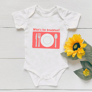 Body Para Bebê Red Placemat O que é para o café da manhã