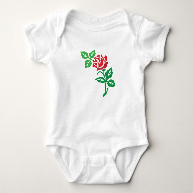 Body Para Bebê Red Rose Flower Design – Classic Floral Beauty (Frente)