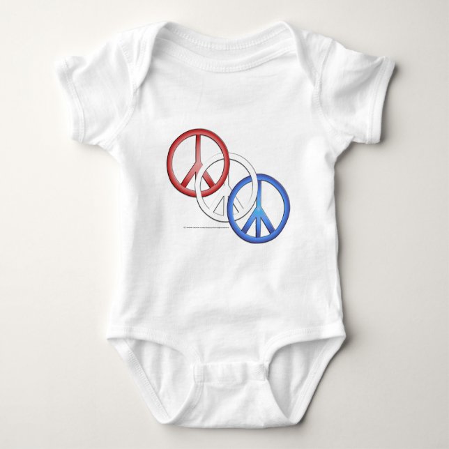 Body Para Bebê Red White Blue Peace (Frente)