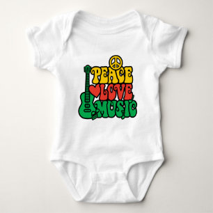Body Para Bebê Reggae Peace Love Music