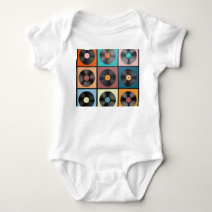 Body Para Bebê Registros de vinilo: conjunto retrô LP.