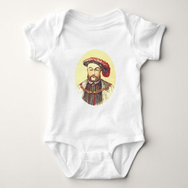 Body Para Bebê Rei Henry VIII, os oito, 8os (Frente)