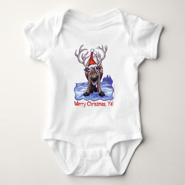 Body Para Bebê Reindeer Baby Tee de Natal (Frente)