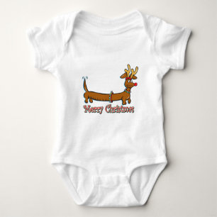 Body Para Bebê Reindeer Christmas Doxie