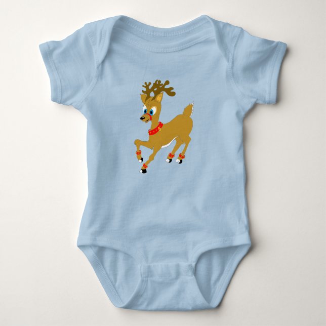 Body Para Bebê Reindeer de Natal (Frente)