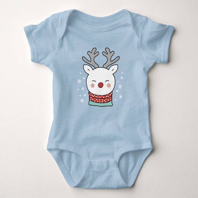 Body Para Bebê Reindeer de Natal (Frente)