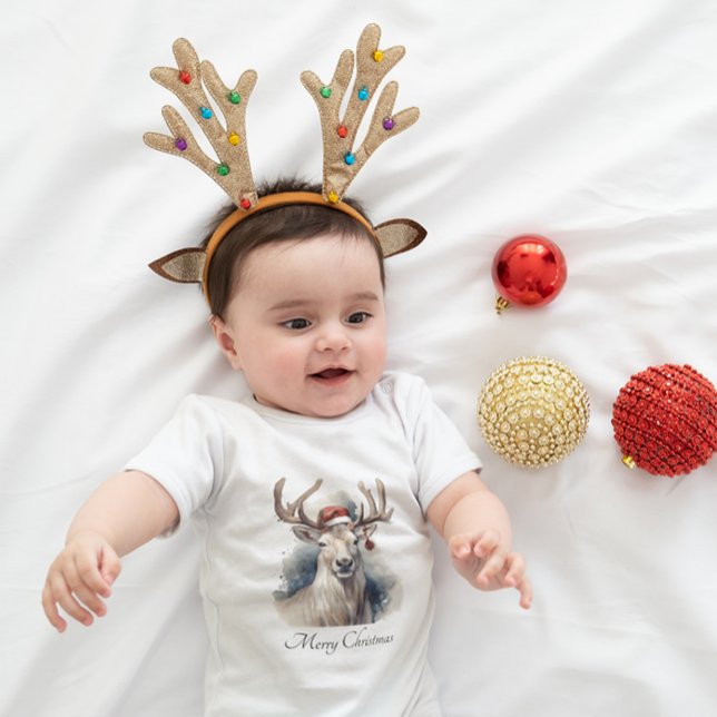 Body Para Bebê Reindeer de Natal, personalizável (Criador carregado)