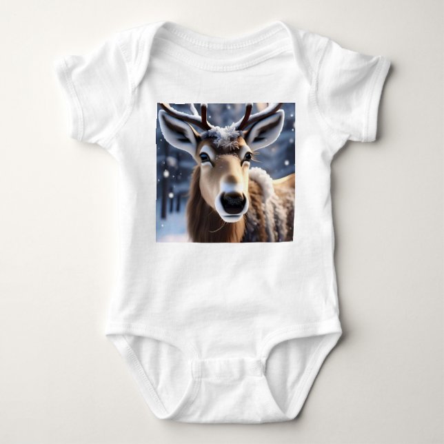 Body Para Bebê Reindeer Magic: Fechamento do Companheiro Leal de  (Frente)