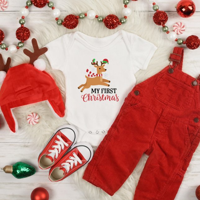 Body Para Bebê Reindeer Meu Primeiro Natal (Criador carregado)