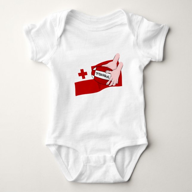 Body Para Bebê Reino de Tonga Tongan Rugby Flag (Frente)