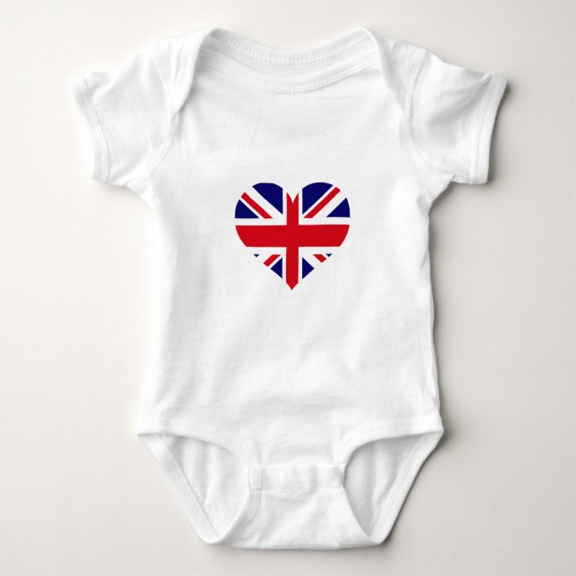 Body Para Bebê Reino Unido Union Jack (Frente)