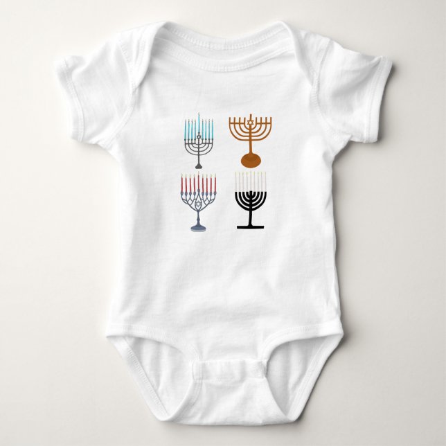 Body Para Bebê Religião Judaica Hanukkah (Frente)