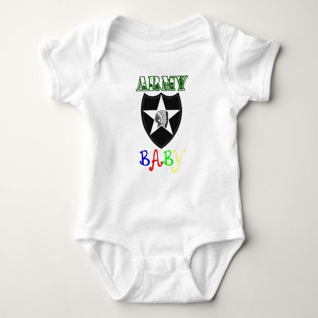 Body Para Bebê Remendo da identificação do bebê do exército ò (Frente)