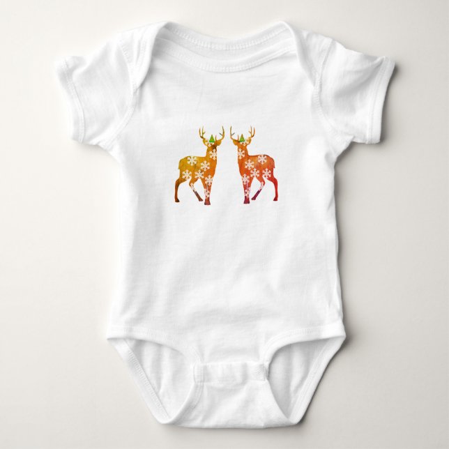 Body Para Bebê Renas, Bodysuit de Bebê Rena (Frente)