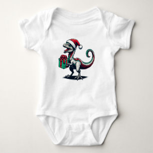 Body Para Bebê réptil de estimação com chapéu de Natal