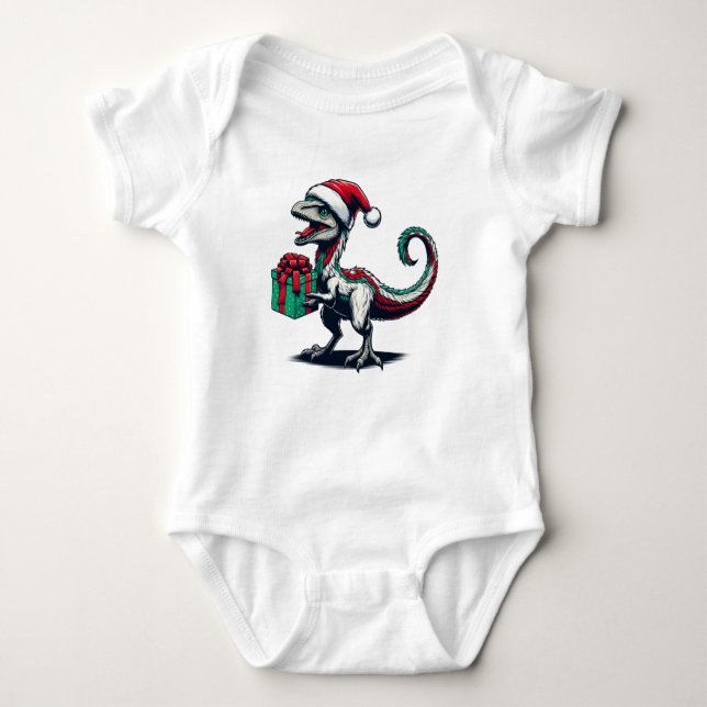 Body Para Bebê réptil de estimação com chapéu de Natal (Frente)