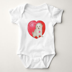 Body Para Bebê Resgate de Cachorro Branco no Dia dos Namorados